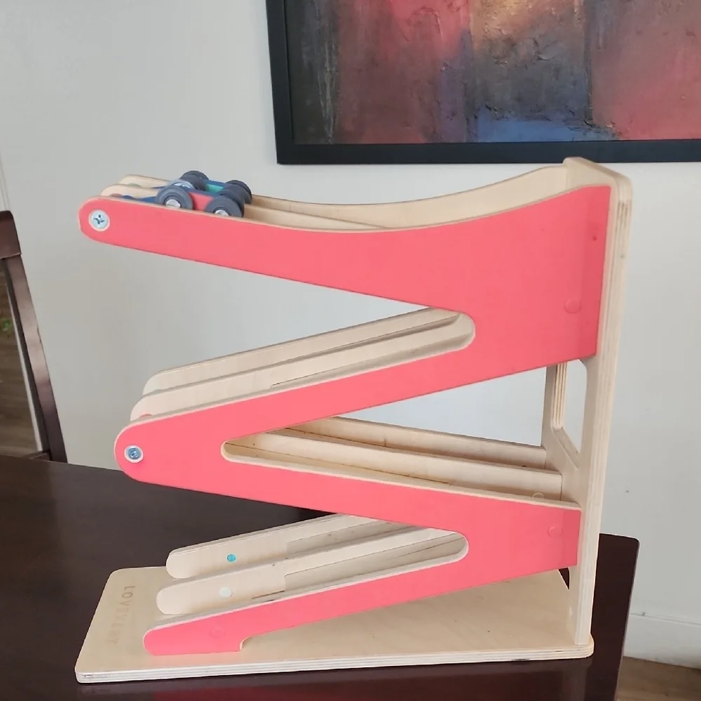 Lovevery Race & Chase Wooden Zigzag Racer Montessori Toy